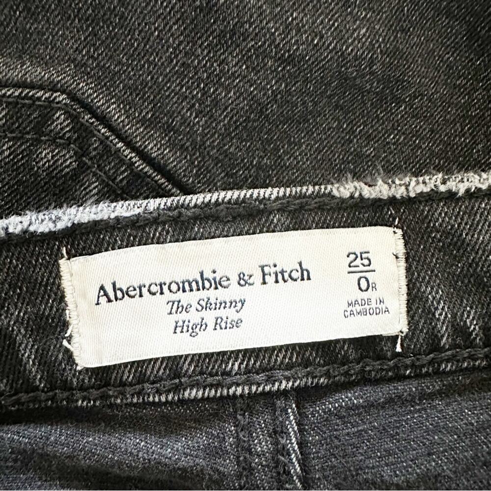 Abercrombie & Fitch Jeans Womens The Skinny High Rise Distressed Black Size 25 - Picture 6 of 7